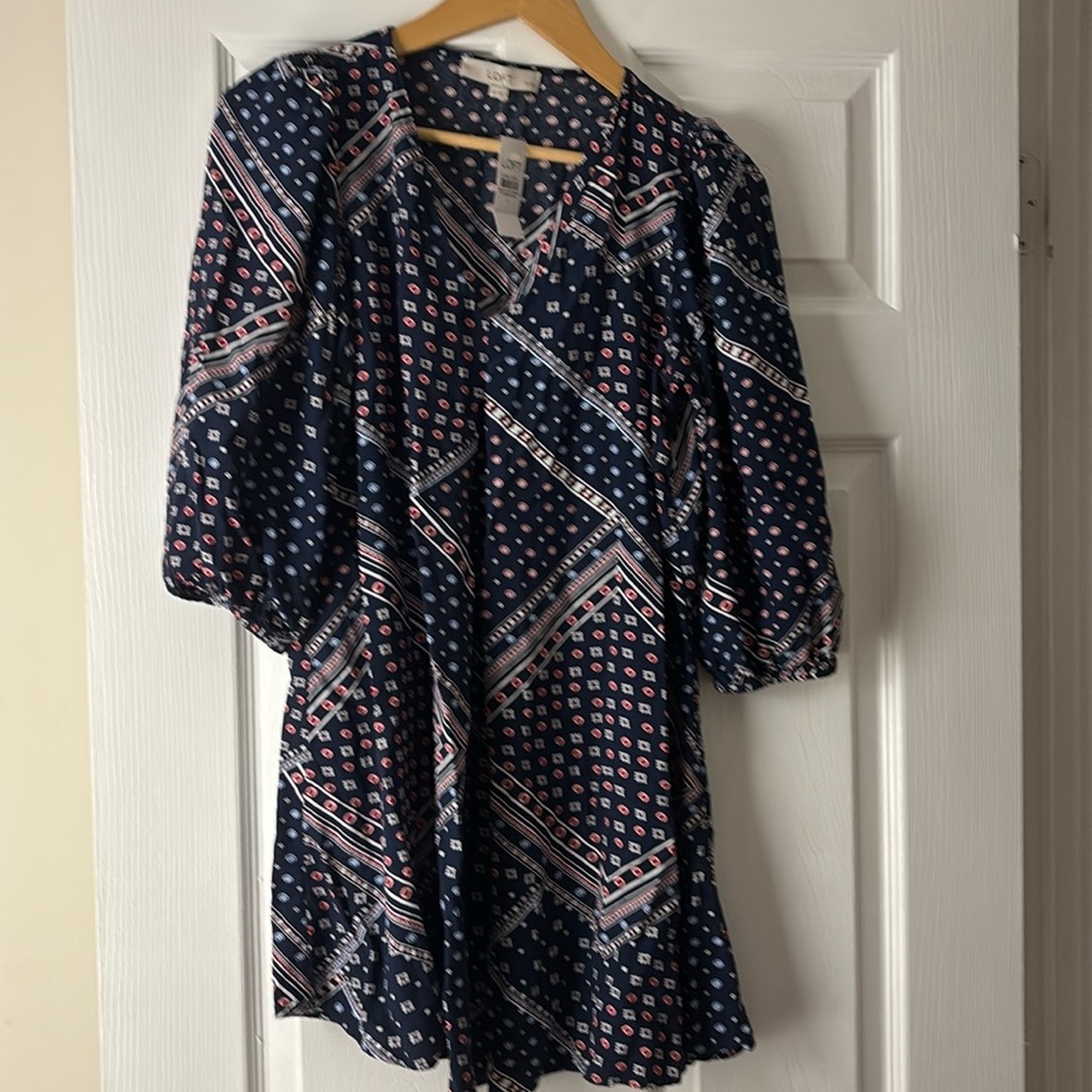 NWT! Bandana Print Pleated Mini Dress with side slit pockets